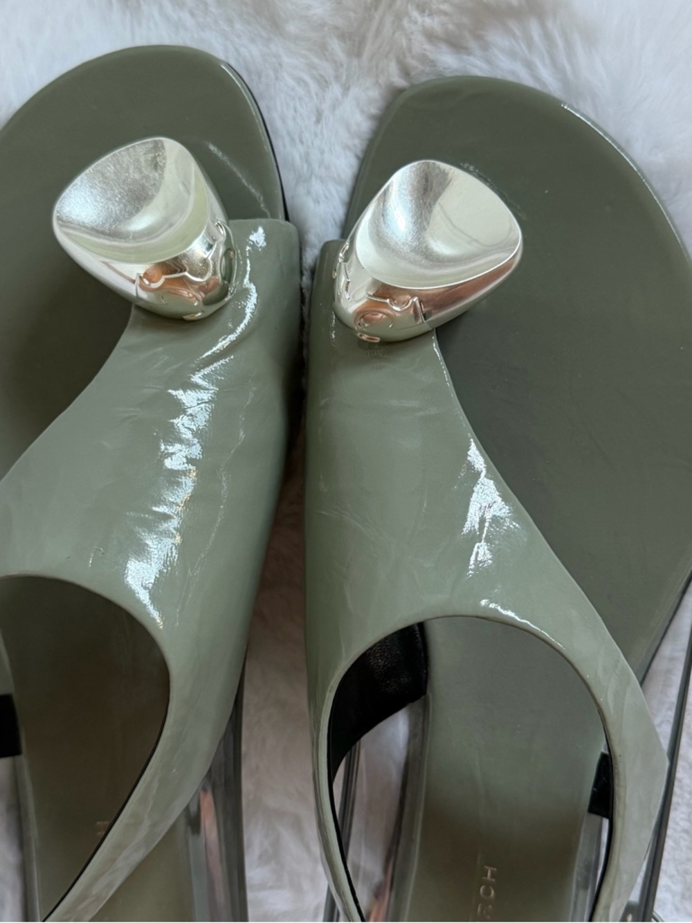 Tory Burch Patos Slingback Sandal
Olive Green Patent leather - Picture 3 of 4